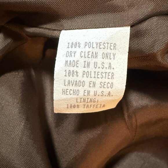 Vintage Jessica Ash 2-piece Brown Career Skirt Suit New with Tag/Unworn size 12 - Picture 12 of 14